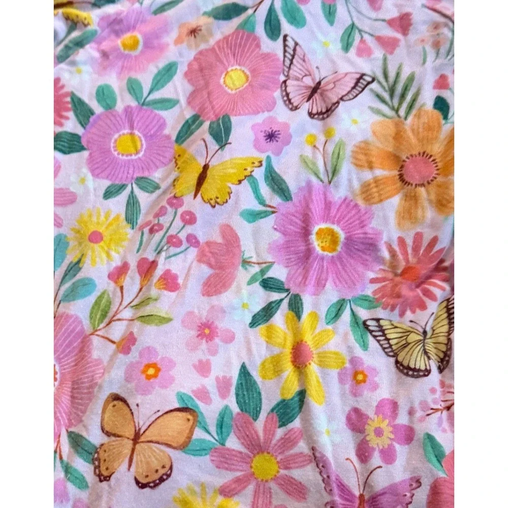 Little Sleepies-Pink Floral & Butterfly Print Zippy 3-6 Months